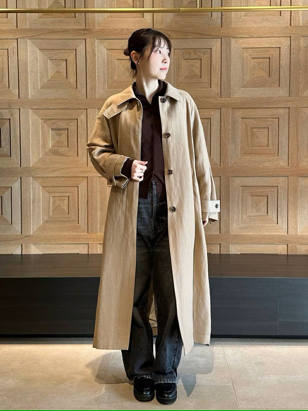 Curensology | リネンウールステンカラーコート | Rakuten Fashion