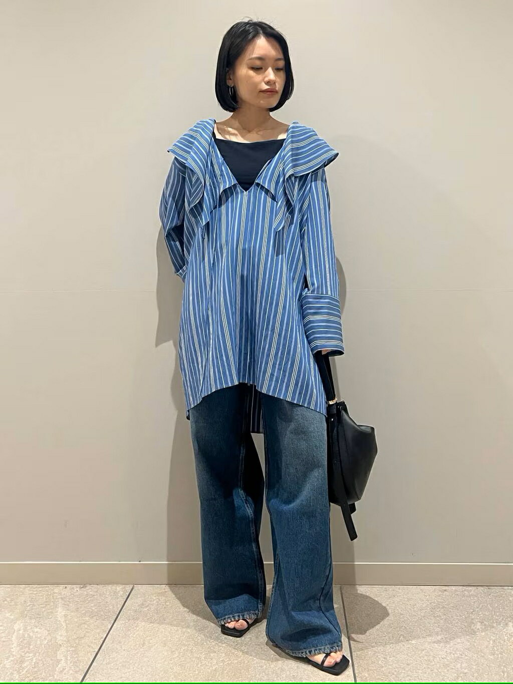 Curensology | <C.S.G>ストライプラッフルブラウス | Rakuten Fashion