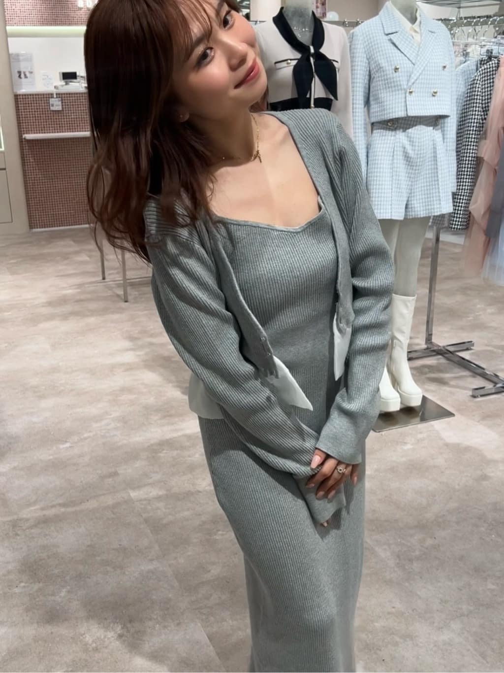 rienda | ペプラムカーデセットキャミワンピース | Rakuten Fashion