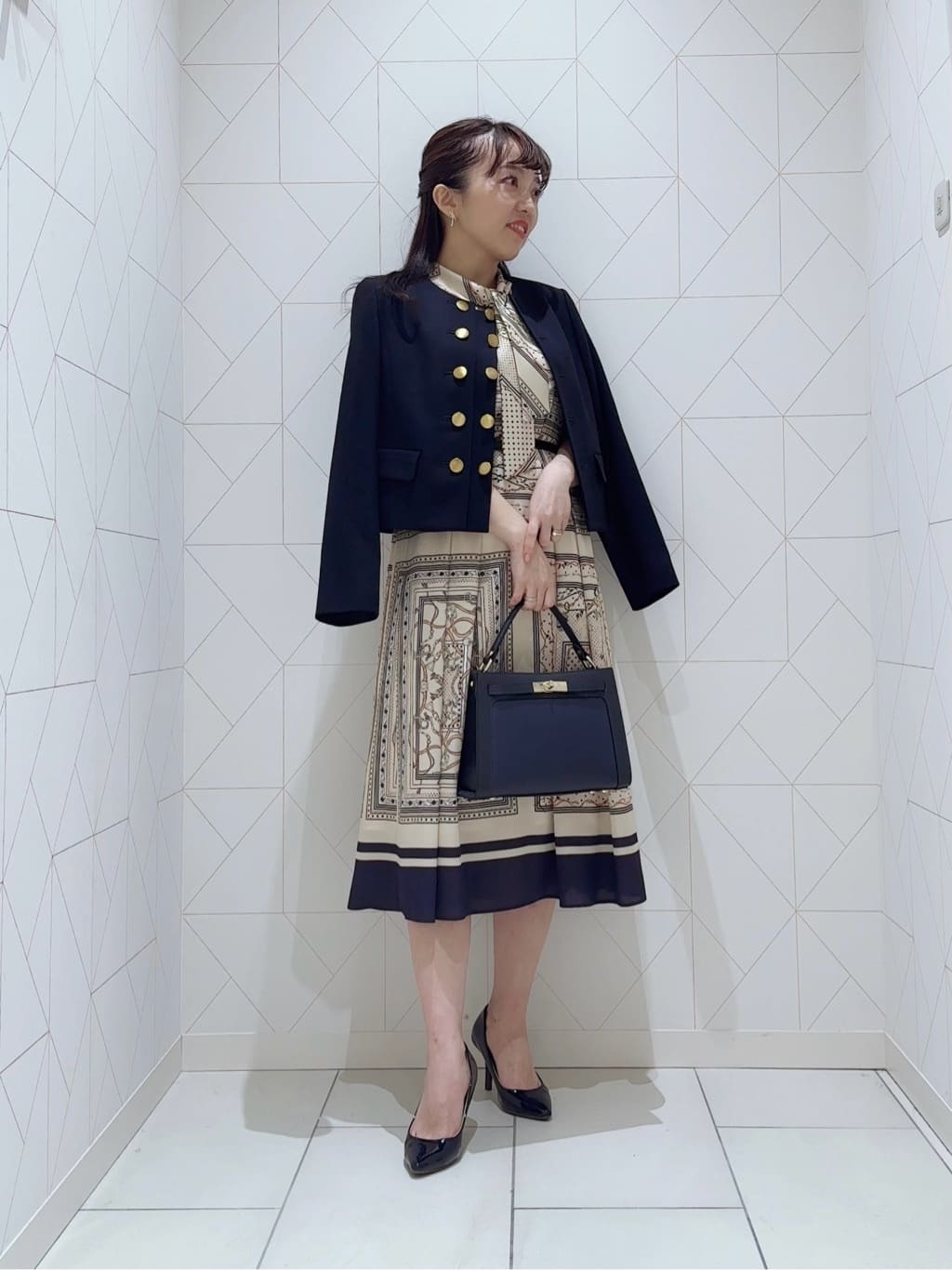 ANAYI | スカーフプリントボウタイ ワンピース | Rakuten Fashion(楽天