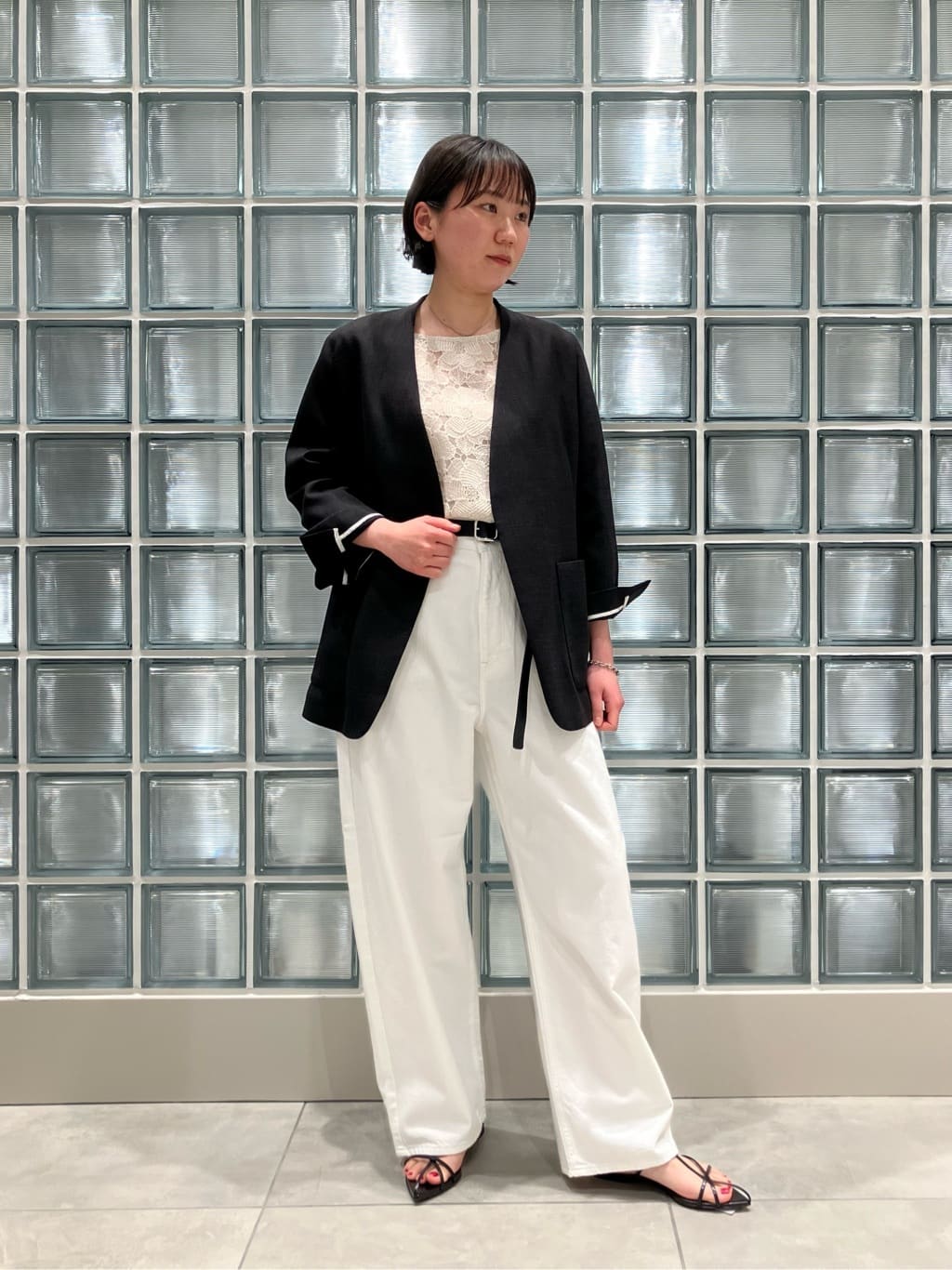 UNITED ARROWS | <conte>ニットライク フラワー ノースリーブブラウス