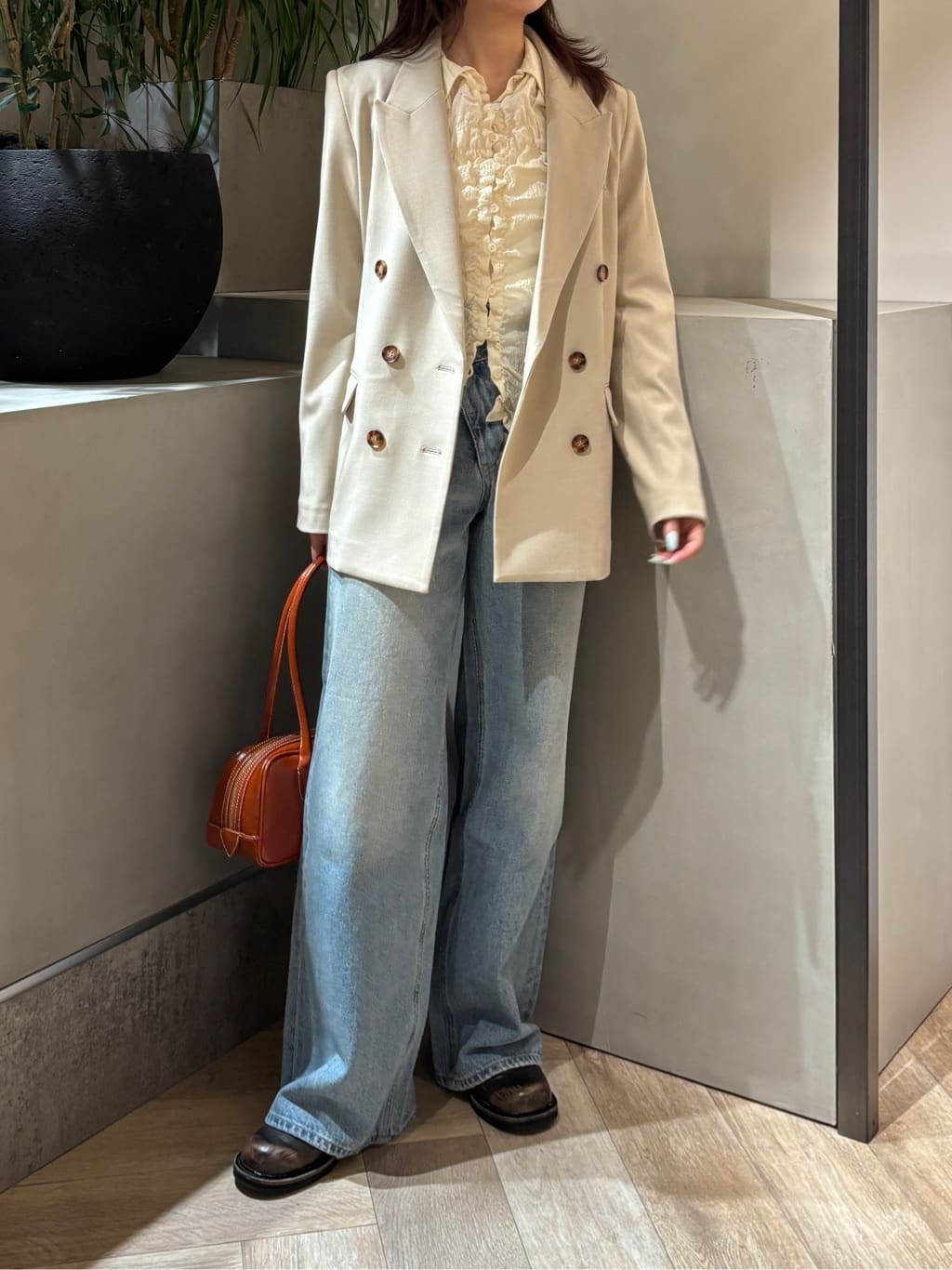 moussyのBUTTON UP SHIRRING シャツを使ったコーディネート | Rakuten 