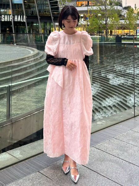 ANDRESD | 結婚式ドレス お呼ばれ バブルスリーブジャガードドレス