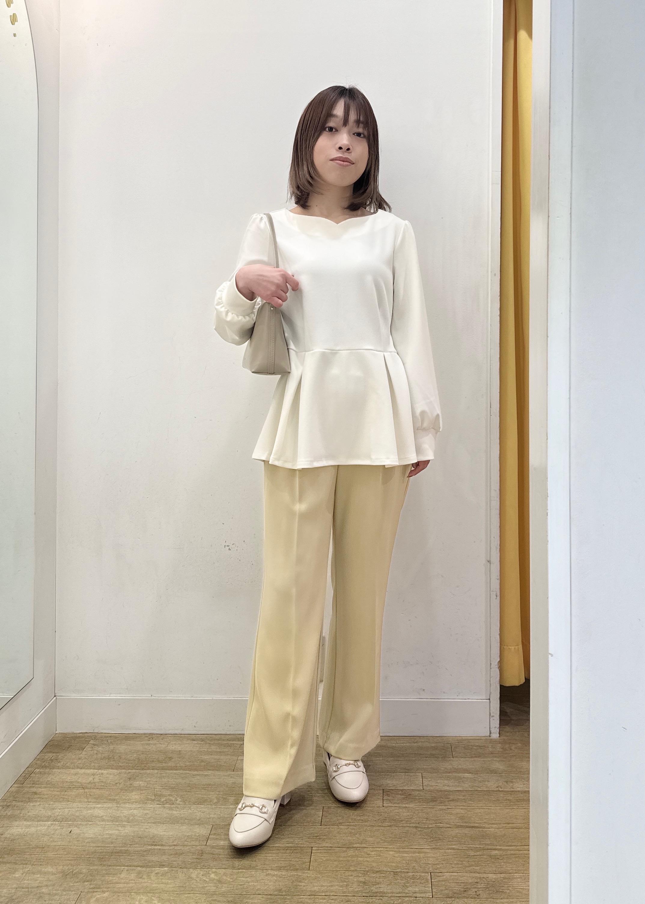 ROPE' PICNIC | カットジョーゼットハートネックペプラムプルオーバー