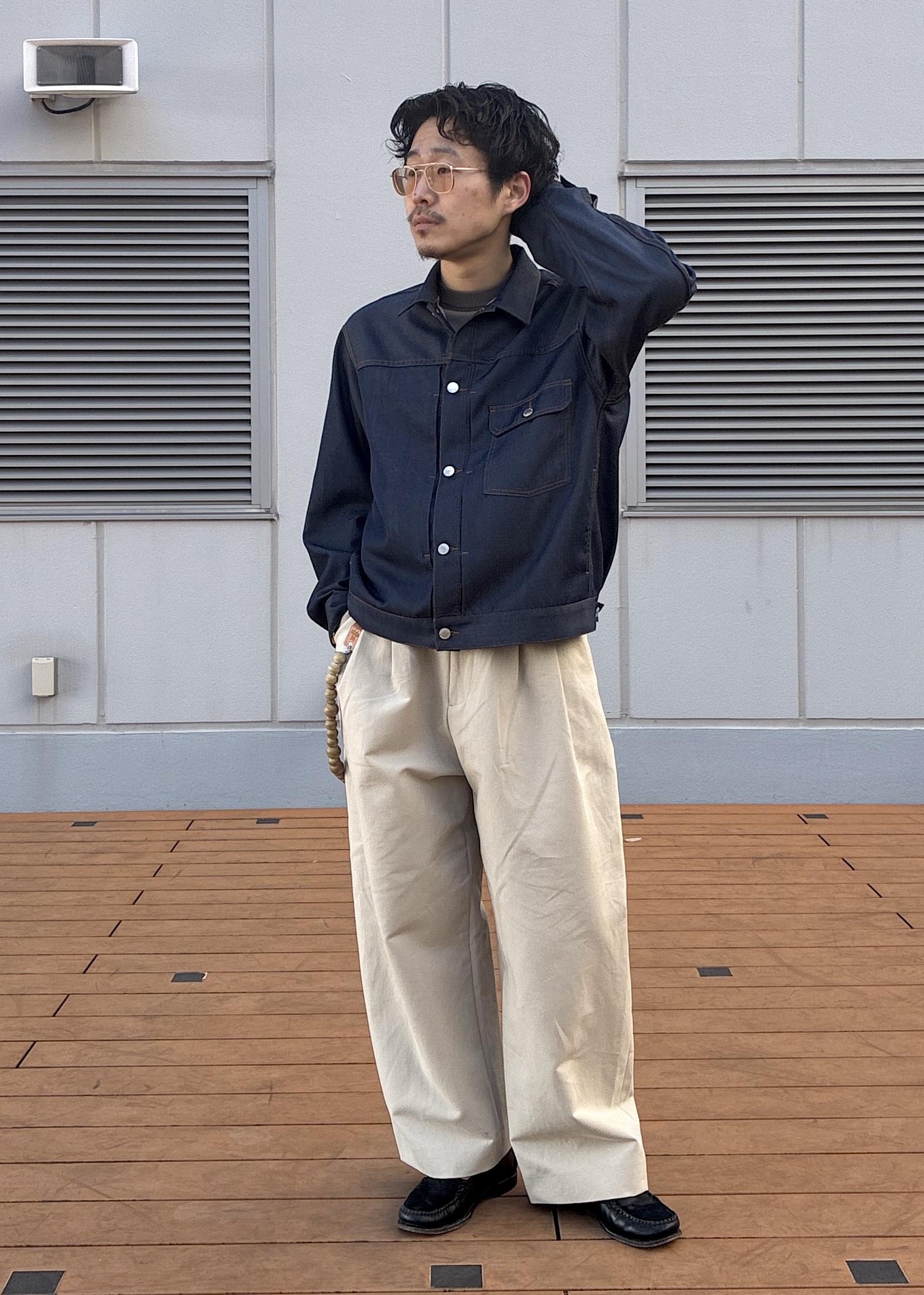 ADAM ET ROPE' | コットンダブルクロス バギー ワイド スラックス