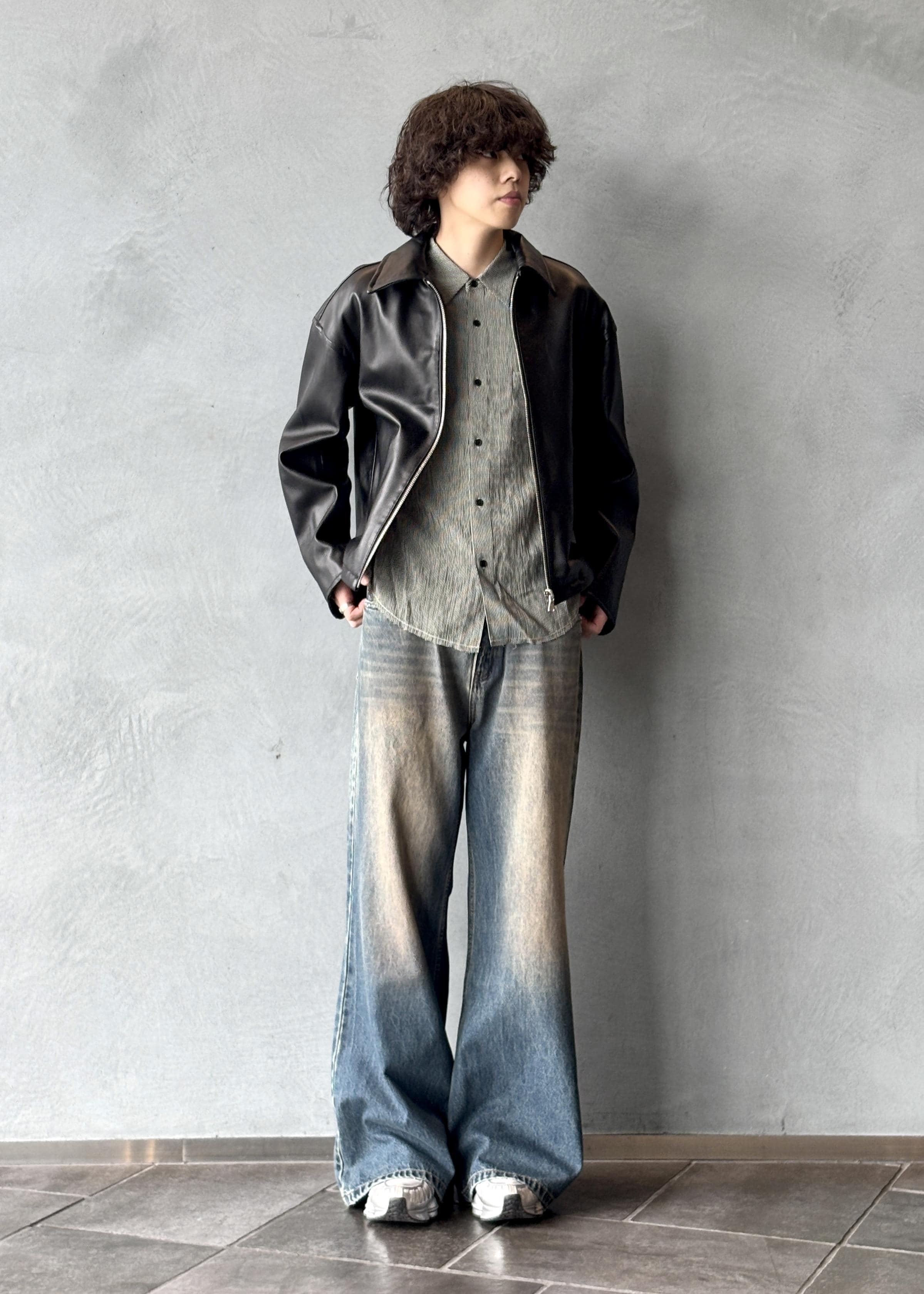 ADAM ET ROPE' | ラムレザー ジップアップ ブルゾン | Rakuten Fashion