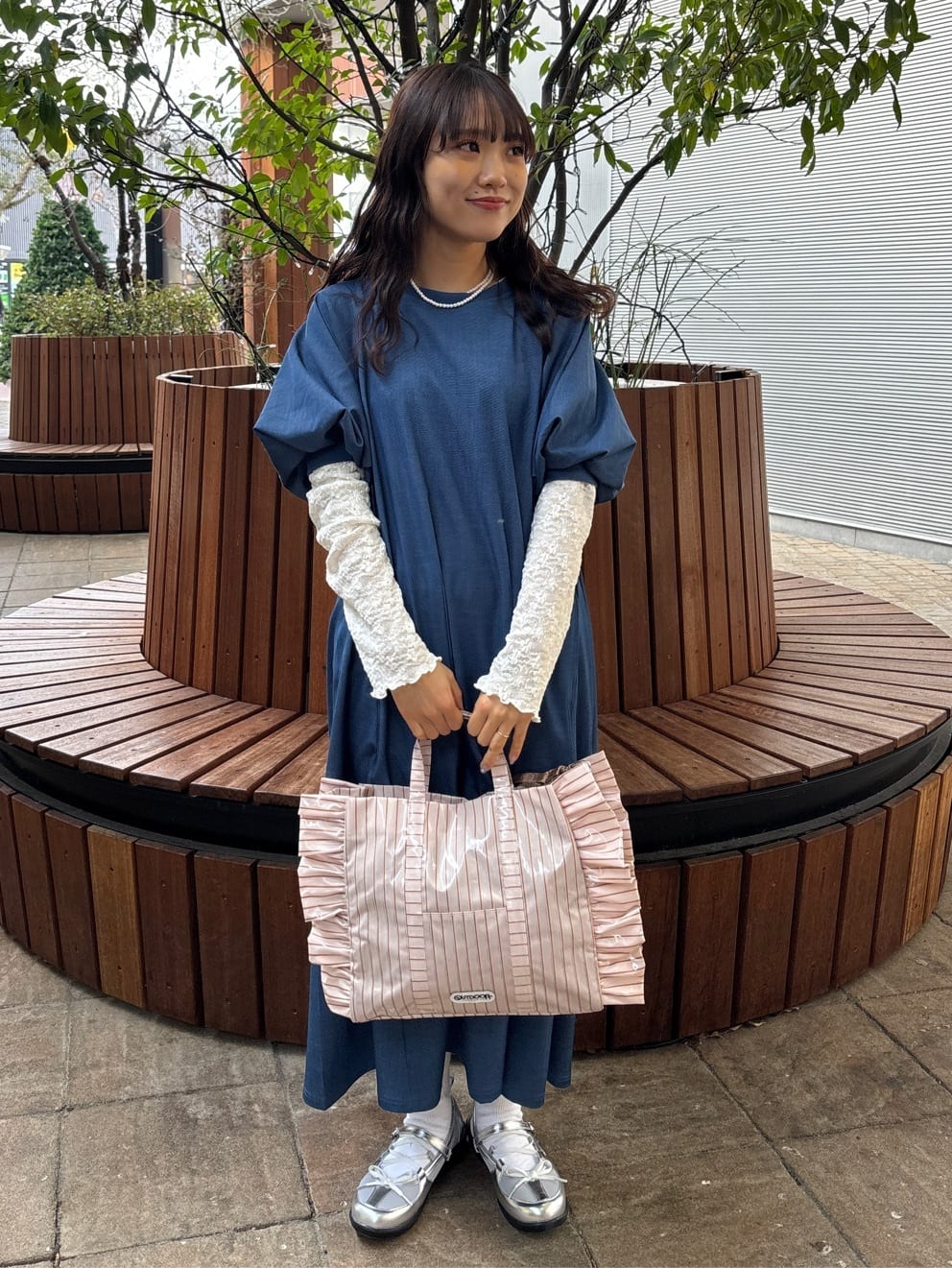 Jenny Fox デニムパフスリーブワンピース　コートにも♡定価94,600円 FREAK'S STORE | 別注 UVカット パフスリーブワンピース/デニムライク
