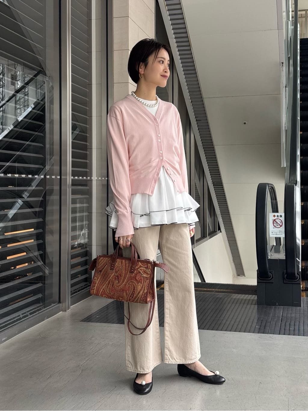 UNITED ARROWS | オーガンジー フリルコンビ ニット -ウォッシャブル