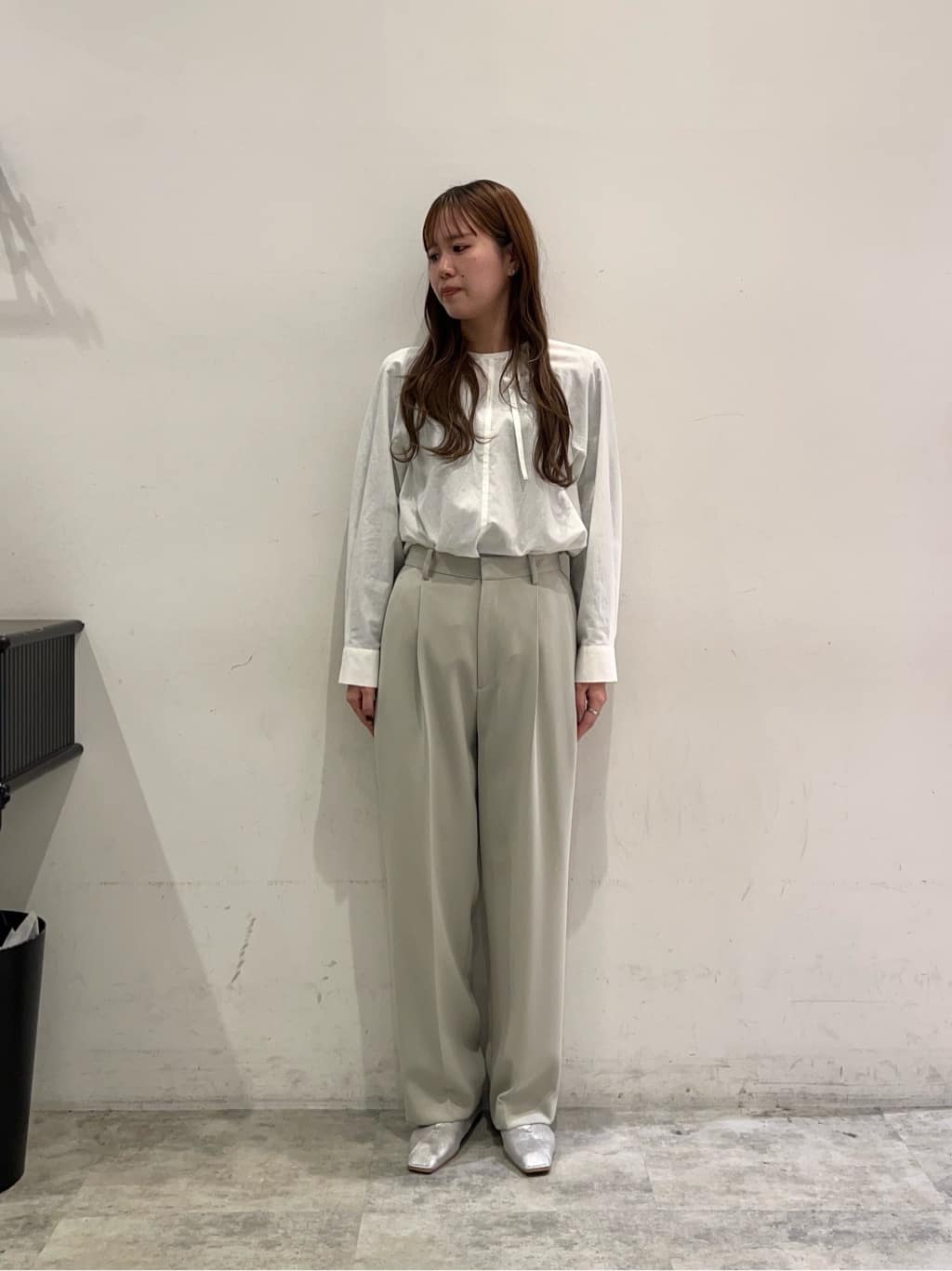 BEAUTY＆YOUTH リボンタイ ノーカラーブラウス BEAUTY&YOUTH UNITED ARROWS | リボンタイ ノーカラーブラウス