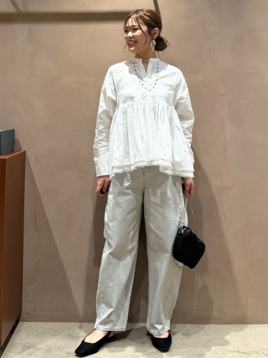 dahl'ia : 26ss ヘムフレアブラウス●F●白 定価￥37,400- dahl'ia＞ヘム フレア ブラウス
