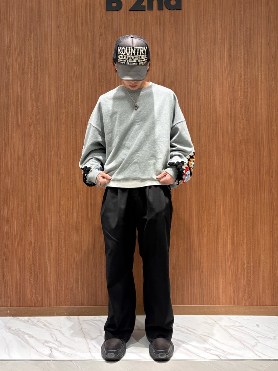 B'2nd | DISCOVERED(ディスカバード) 別注CROCHET SLEEVE SWEAT(UNISEX