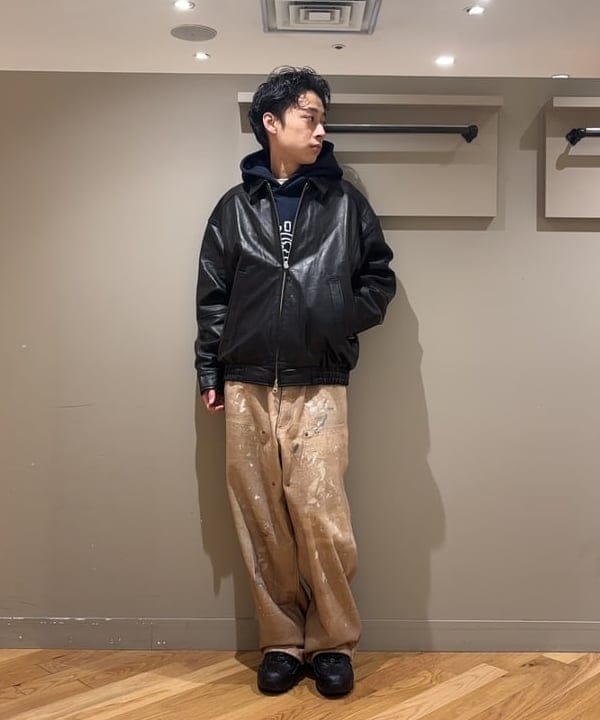 BEAMS MEN | ワイドフィット 4ポケット レザー ブルゾン 25AW ゆったり