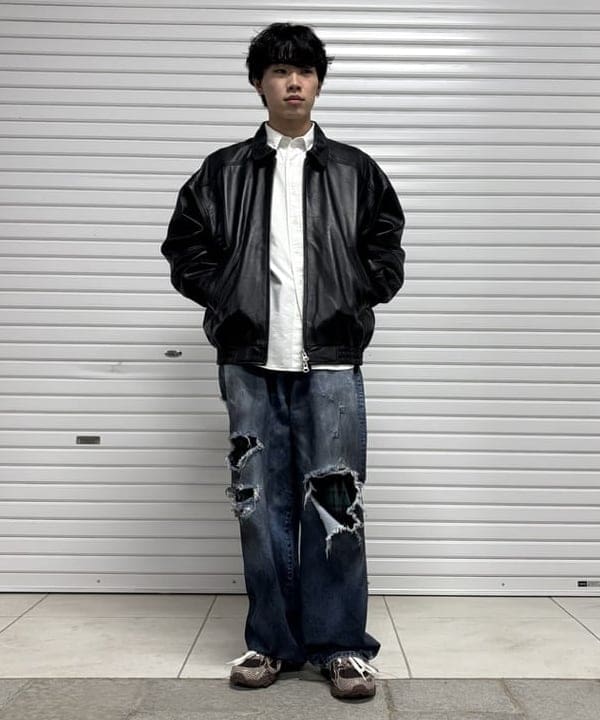 BEAMS MEN | ワイドフィット 4ポケット レザー ブルゾン 25AW ゆったり