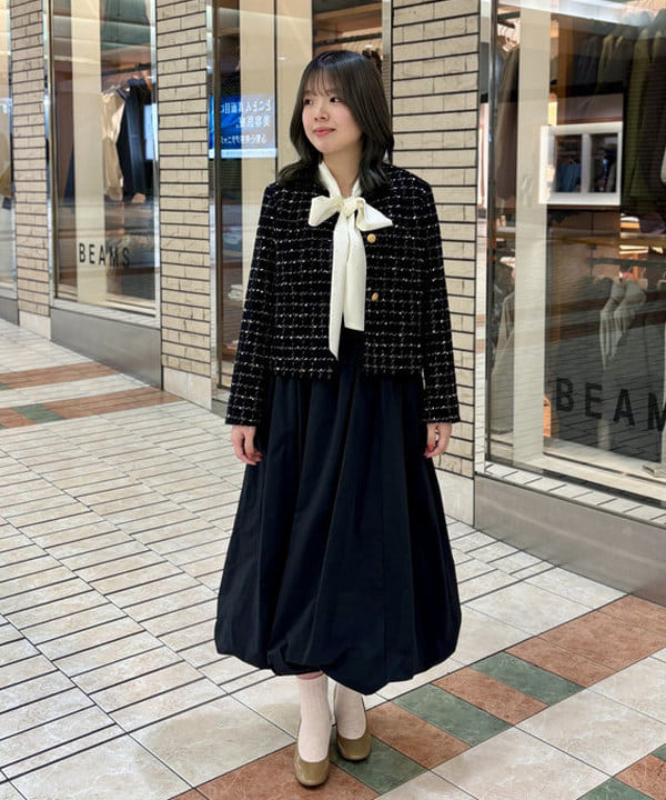 Demi-Luxe BEAMS | 【4/2新規値下げ】ツイード ノーカラー ジャケット