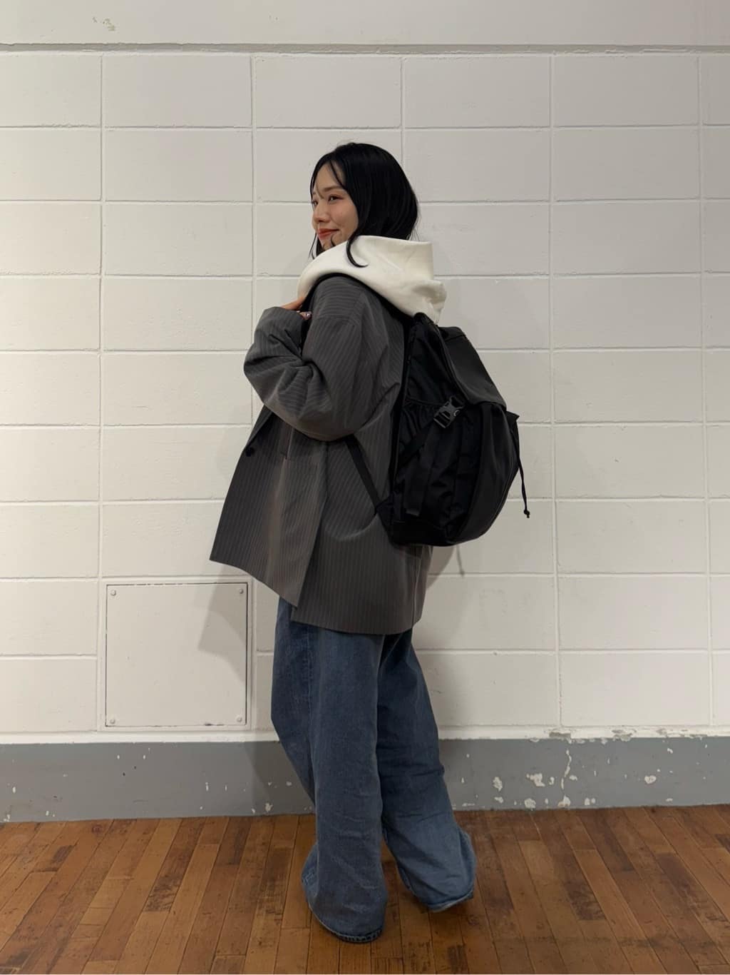 ear PAPILLONNERの【ouchi監修】レザーコンビライトリュックを使ったコーディネートを紹介します。｜Rakuten Fashion(楽天ファッション／旧楽天ブランドアベニュー)6873986