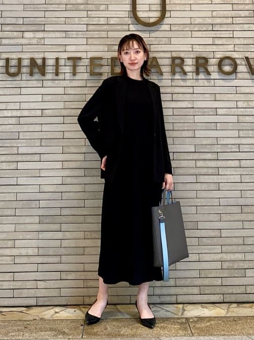 UNITED ARROWS ノースリーブワンピース ブラック　ウォッシャブル UNITED ARROWS | Drapy タック ノースリーブワンピース