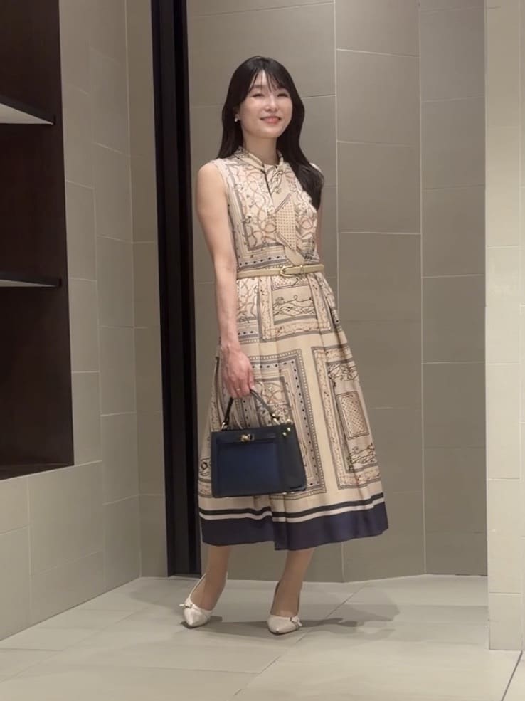 ANAYI | スカーフプリントボウタイ ワンピース | Rakuten Fashion(楽天
