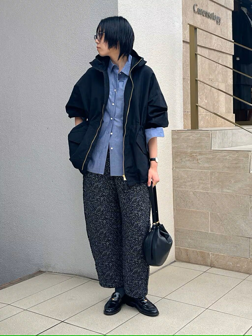 Curensology | ナイロンラミーフードブルゾン | Rakuten Fashion(楽天