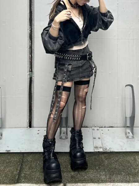 Never mind the XU / Chikashitsu+ | 【XU】strap denim mini skirt