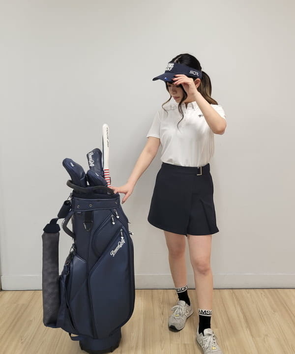 BEAMS GOLF | スクリプトロゴ ネイビー キャディバッグ(8.5インチ