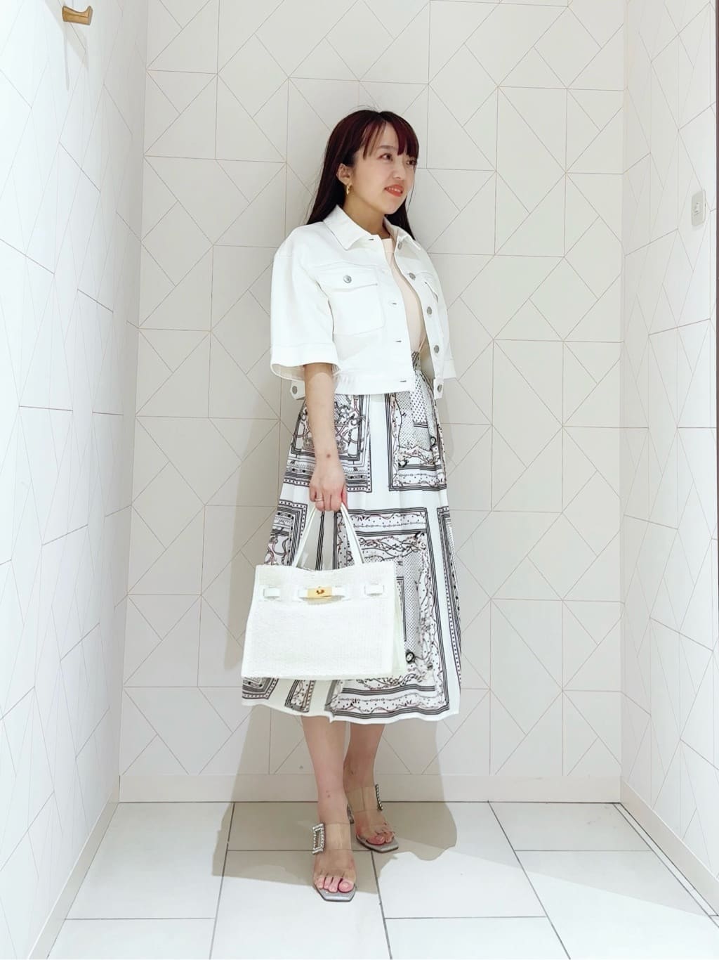 ANAYI | スカーフプリントタックスカート | Rakuten Fashion(楽天