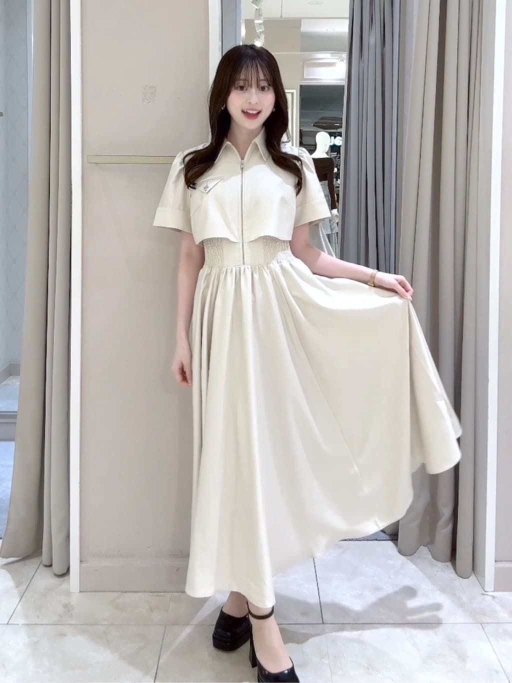 rienda | バストディティールフレアワンピース | Rakuten Fashion(楽天