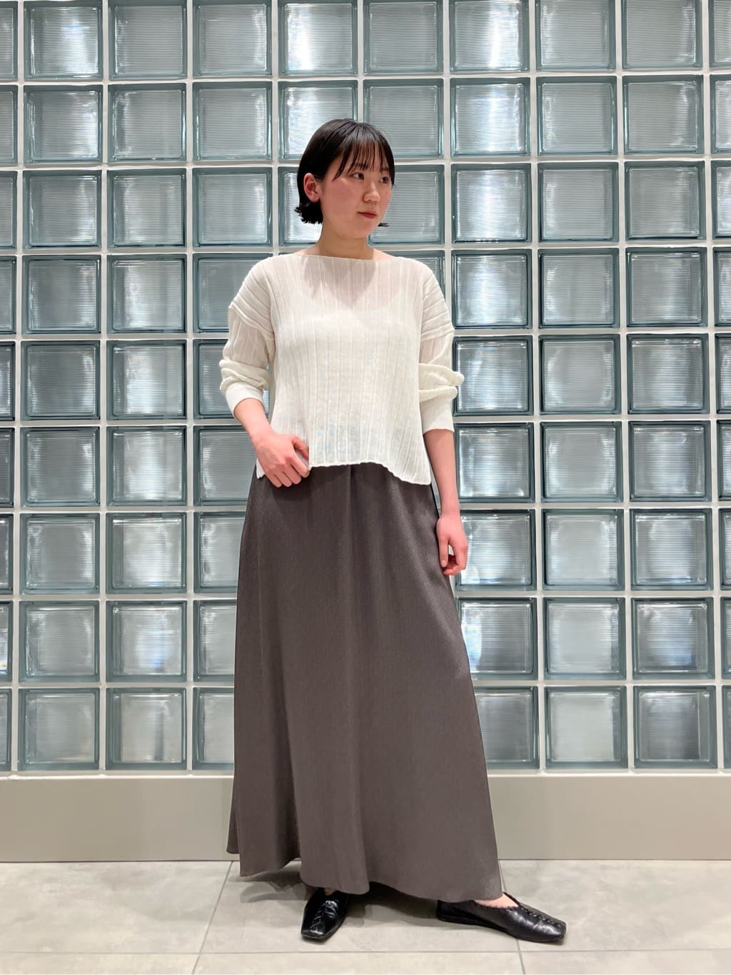 【未使用美品】conteコンテ ワイドリブ ボートネックニット カーキ conte ニット セーター 「conte」ワイドリブ ボートネックニット