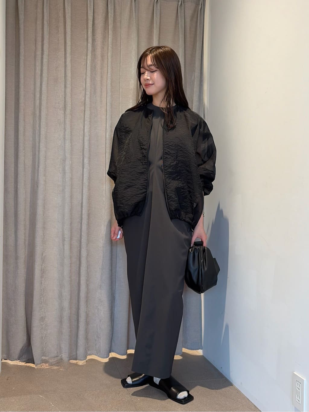 ＜MARW UNITED ARROWS＞シアー ジップ ブルゾン　黒　現行品 MARW UNITED ARROWS（マルゥ ユナイテッドアローズ） コート アウター