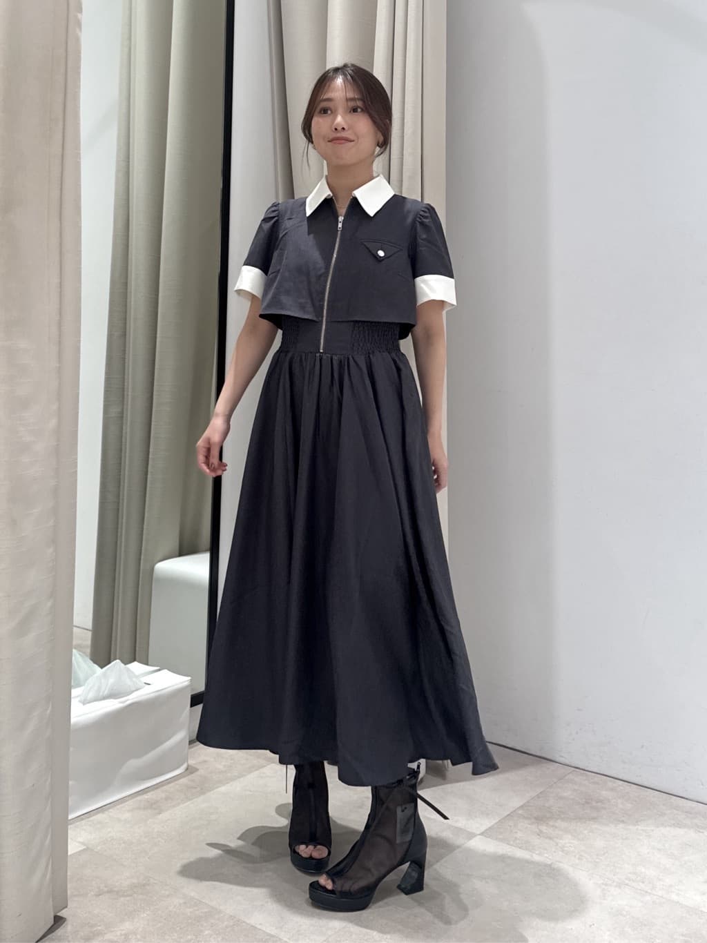 rienda | バストディティールフレアワンピース | Rakuten Fashion(楽天