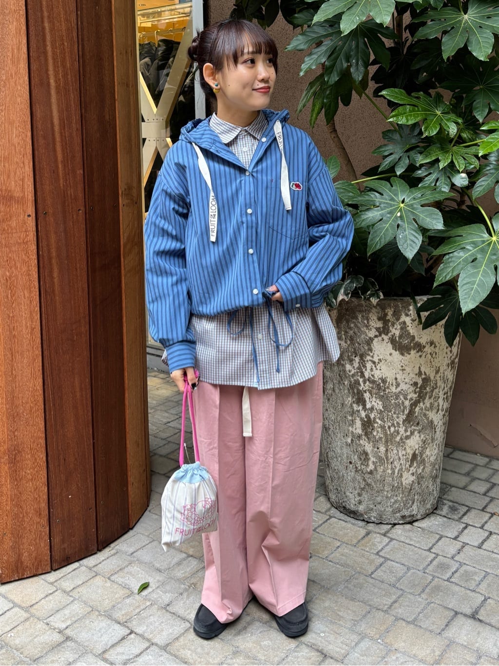 えっこ様♡3roomコロンコロンバッグLサイズ＆ハトメ巾着リュックෆ˚* FREAK'S STORE | 別注 マルチストライプ 巾着バッグ | Rakuten Fashion