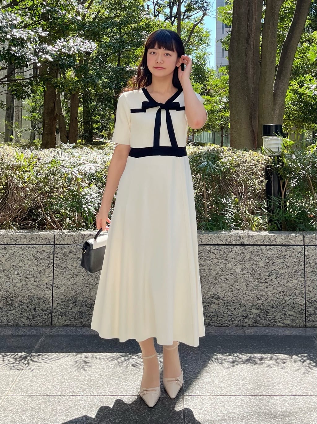 PROPORTION BODY DRESSING | リボンタイバイカラーニットワンピース