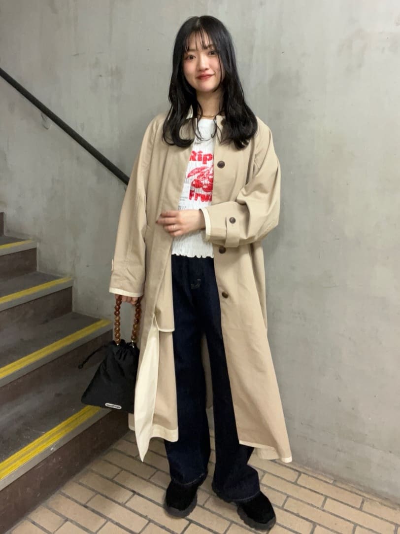 FREAK’S STOREの配色 ステンカラーコート/スプリングコート 全3色を使ったコーディネートを紹介します。｜Rakuten Fashion(楽天ファッション／旧楽天ブランドアベニュー)6921841