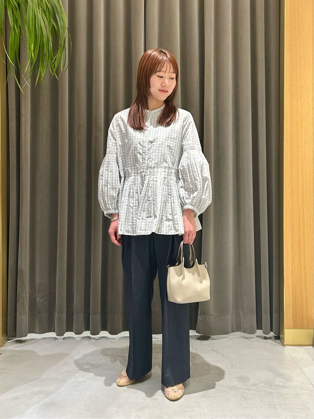 UNITED ARROWS | ギンガムチェック フラワー ジャガード ブラウス