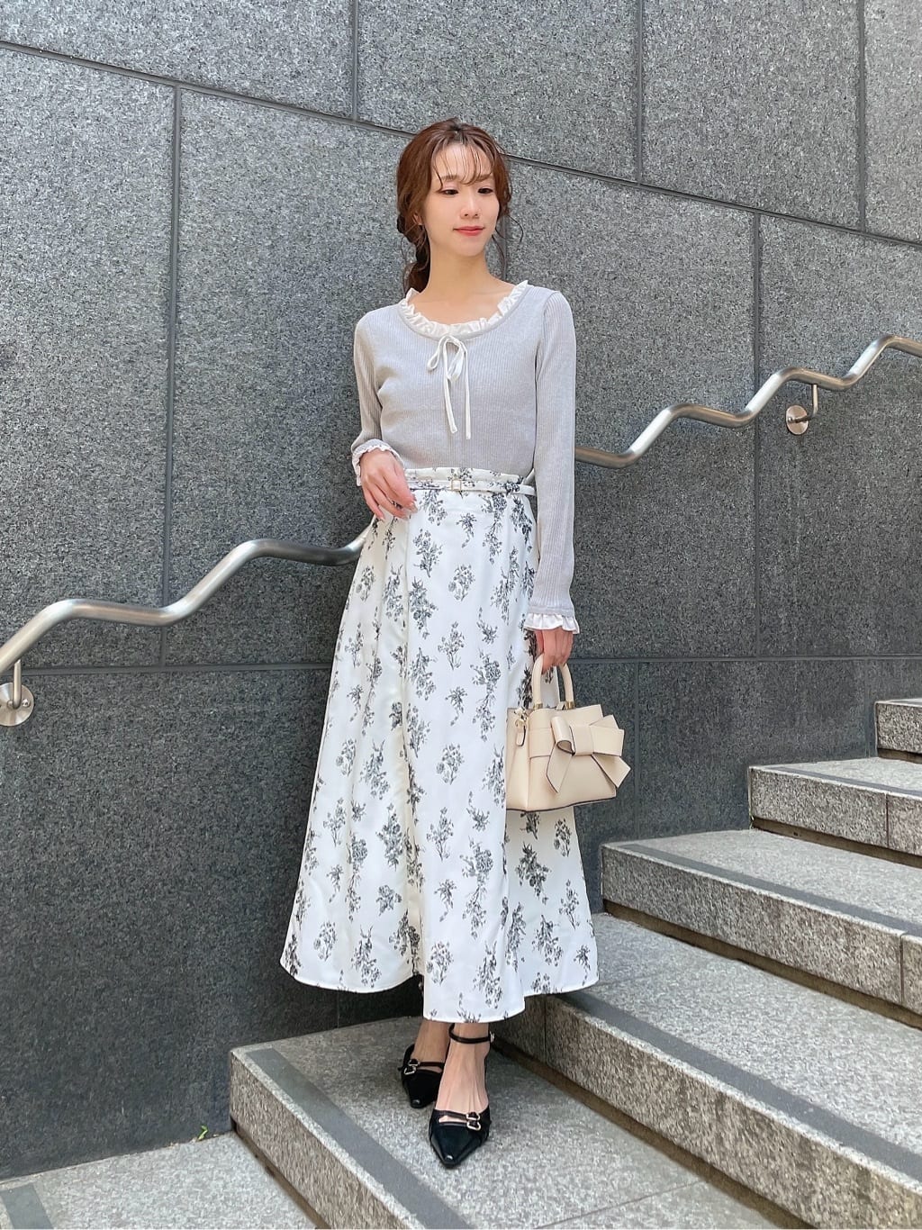 PROPORTION BODY DRESSING | フラワープリントフレアスカート 26SS