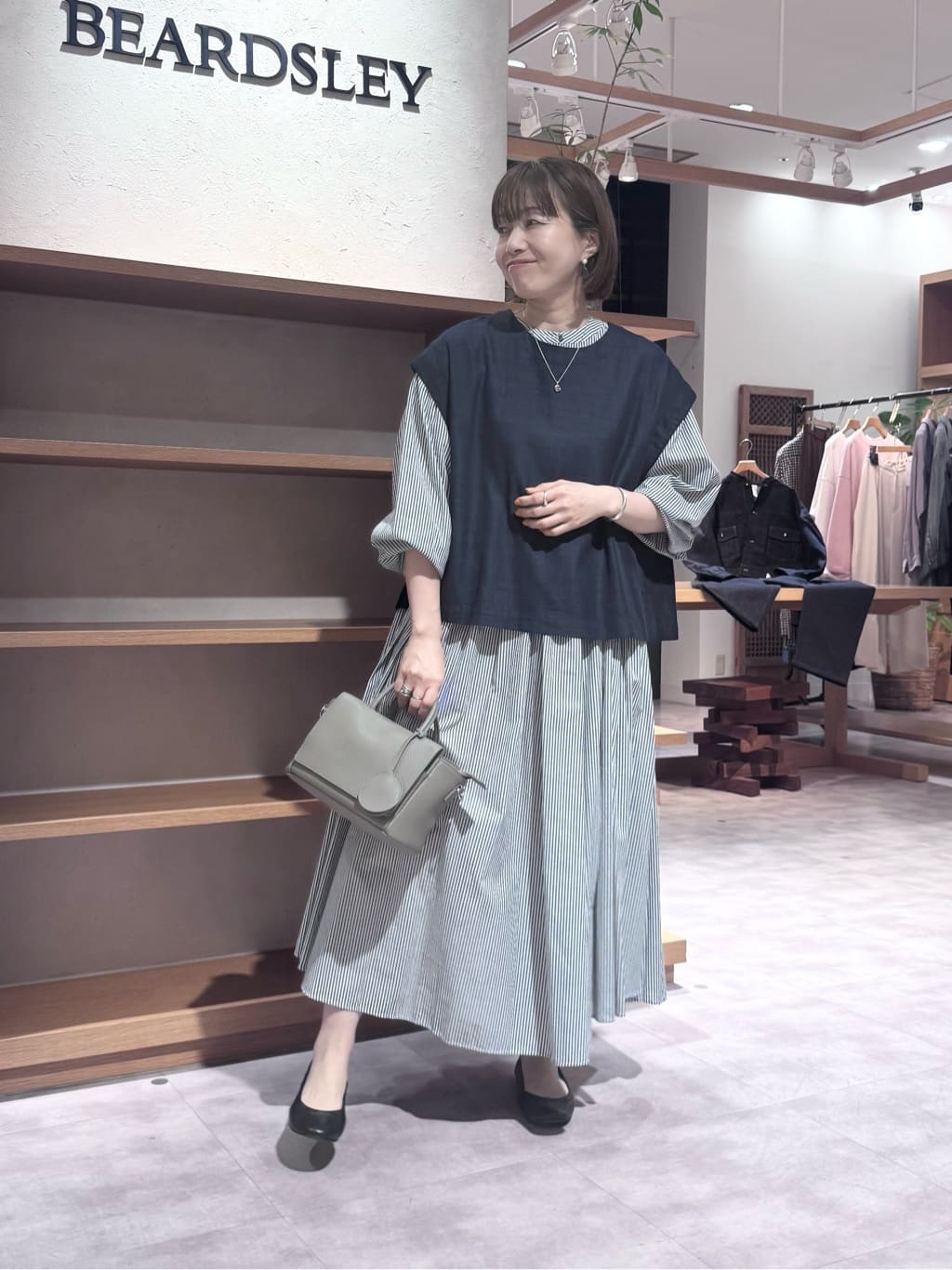 BEARDSLEY | 先染めギャザーワンピース | Rakuten Fashion(楽天