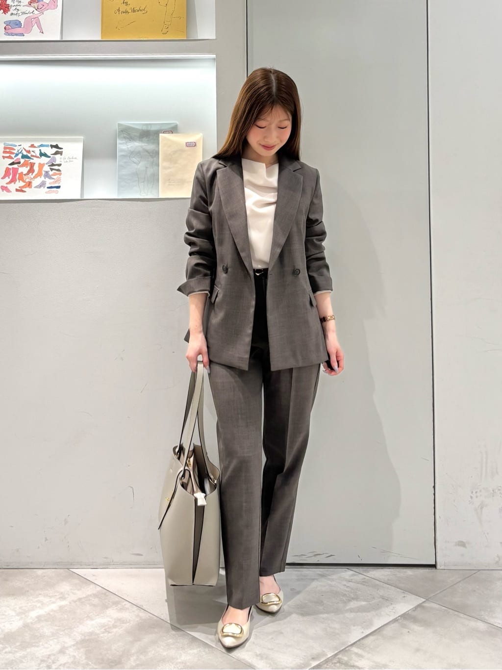 NATURAL BEAUTY BASIC | リネンライク SETUP ダブルボタンジャケット