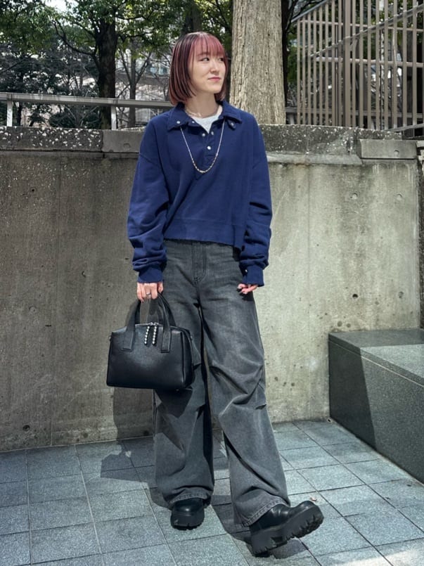 ear PAPILLONNERのスタッズボストンバッグを使ったコーディネートを紹介します。｜Rakuten Fashion(楽天ファッション／旧楽天ブランドアベニュー)6936653