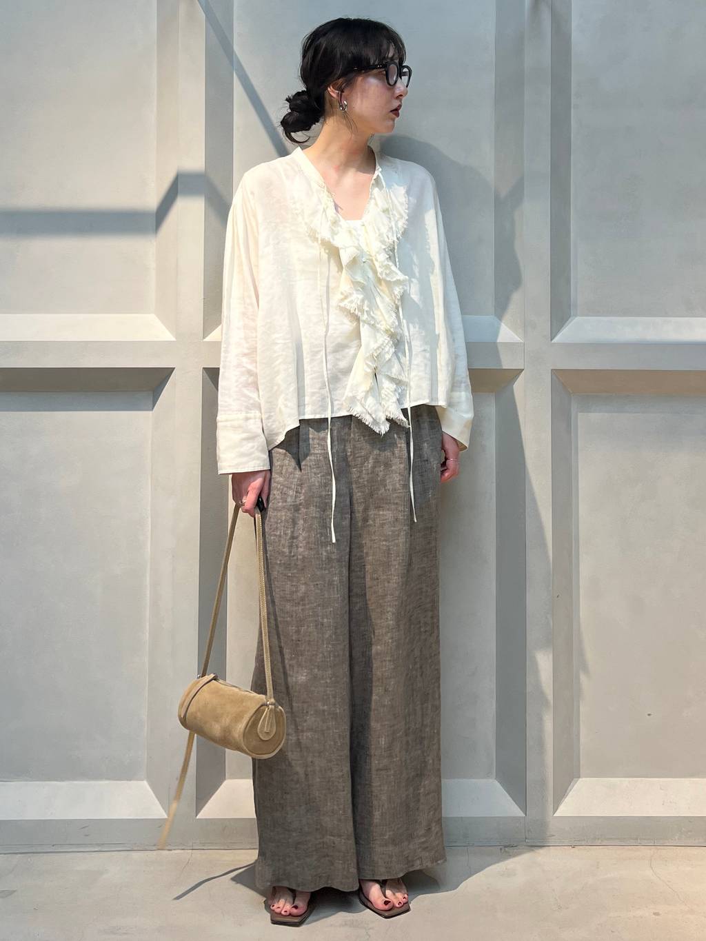Curensology | ウォッシャブルラミーフリルブラウス | Rakuten Fashion