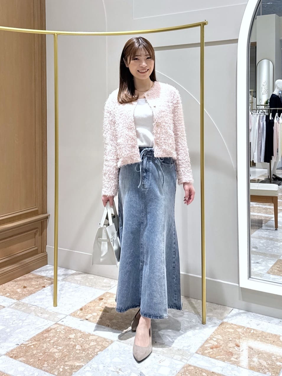 La boutique BonBon | 【今すぐお届け!・美シルエット】リボンデニム