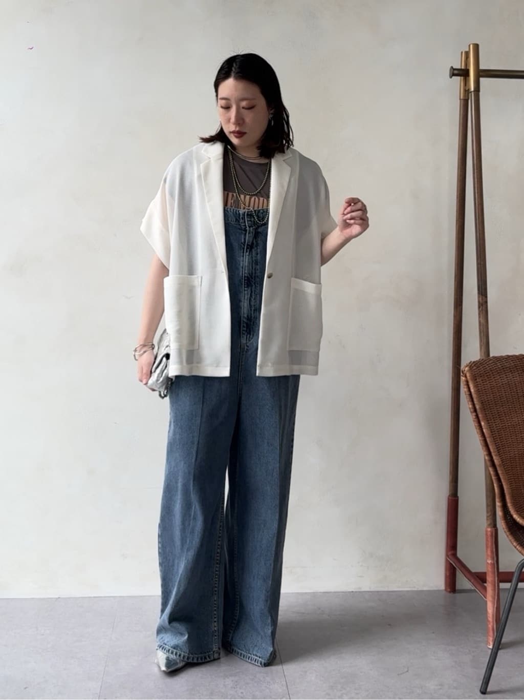 DOUDOU | センタープレスデニムサロペット | Rakuten Fashion(楽天
