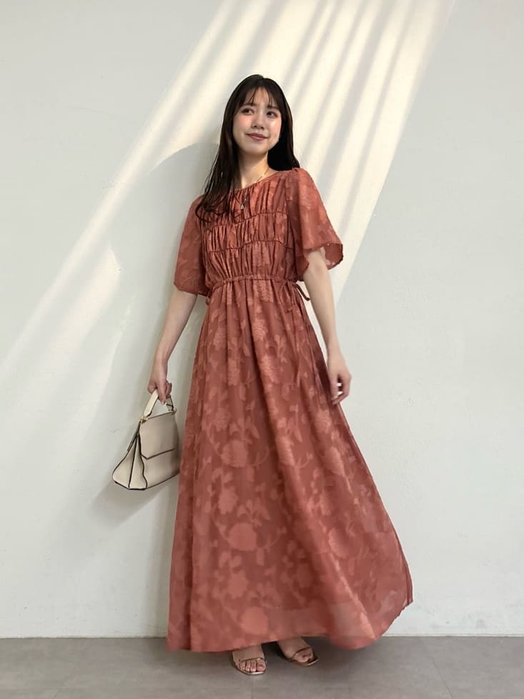 natural couture | ジャガードウエストリボンワンピース | Rakuten