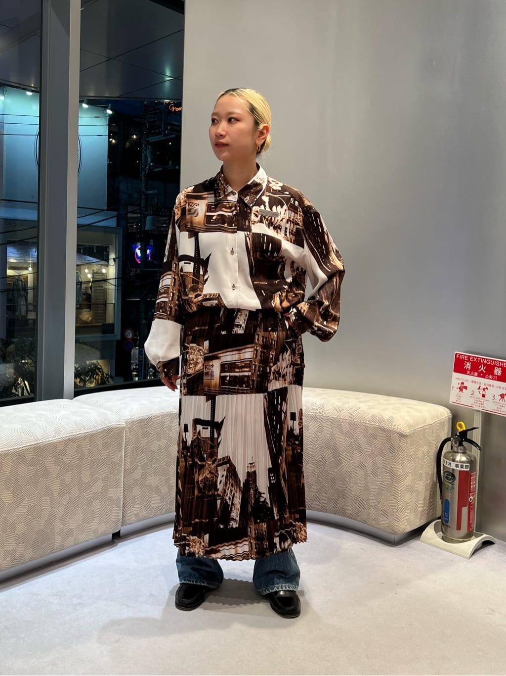 6 roku 2026 NYプリント プリーツスカート BEAUTY&YOUTH UNITED ARROWS | <6(ROKU)>NYプリント プリーツ ラップ