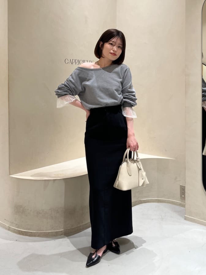 CAPRICIEUX LE'MAGE | 【前後2WAY】カシュクール袖レーススウェット