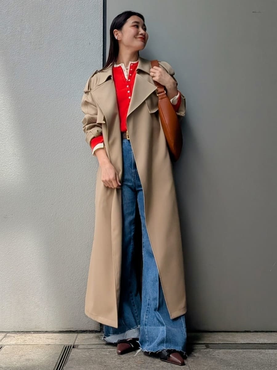 Mila Owen | 共ベルト付憲章デザイントレンチコート | Rakuten Fashion