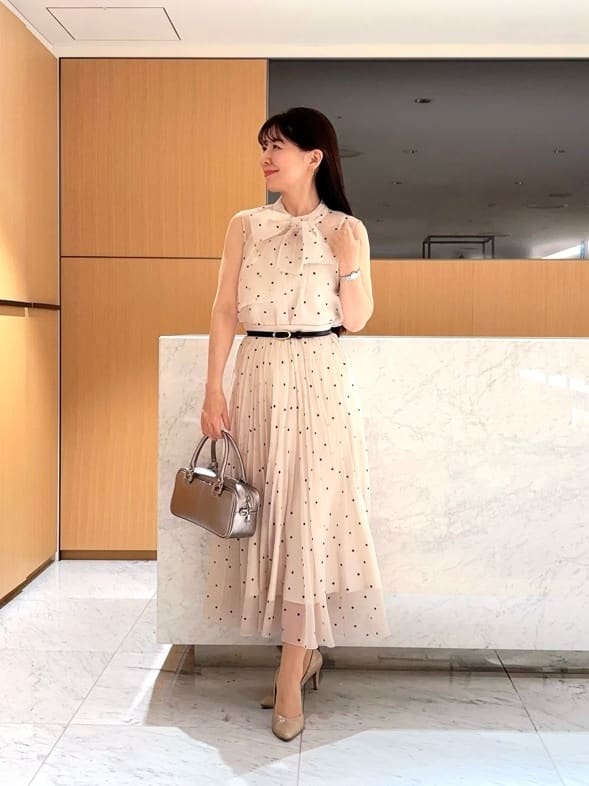 ANAYI | オーガンジードットプリントプリーツ スカート | Rakuten