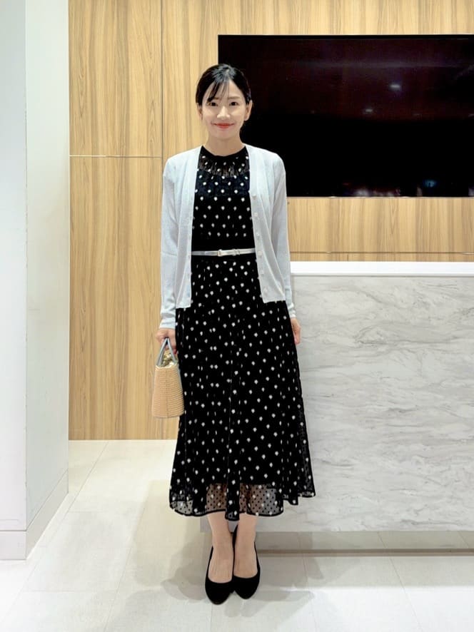 ANAYI | フラワー刺繍ドットフレア ワンピース | Rakuten Fashion(楽天