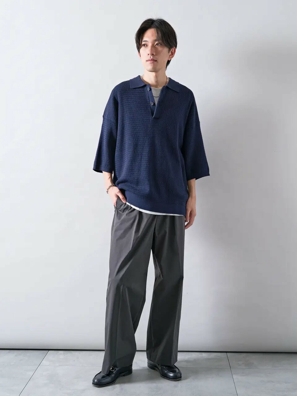 CRAFT STANDARD BOUTIQUE | 透かし編み半袖ニットポロシャツ | Rakuten