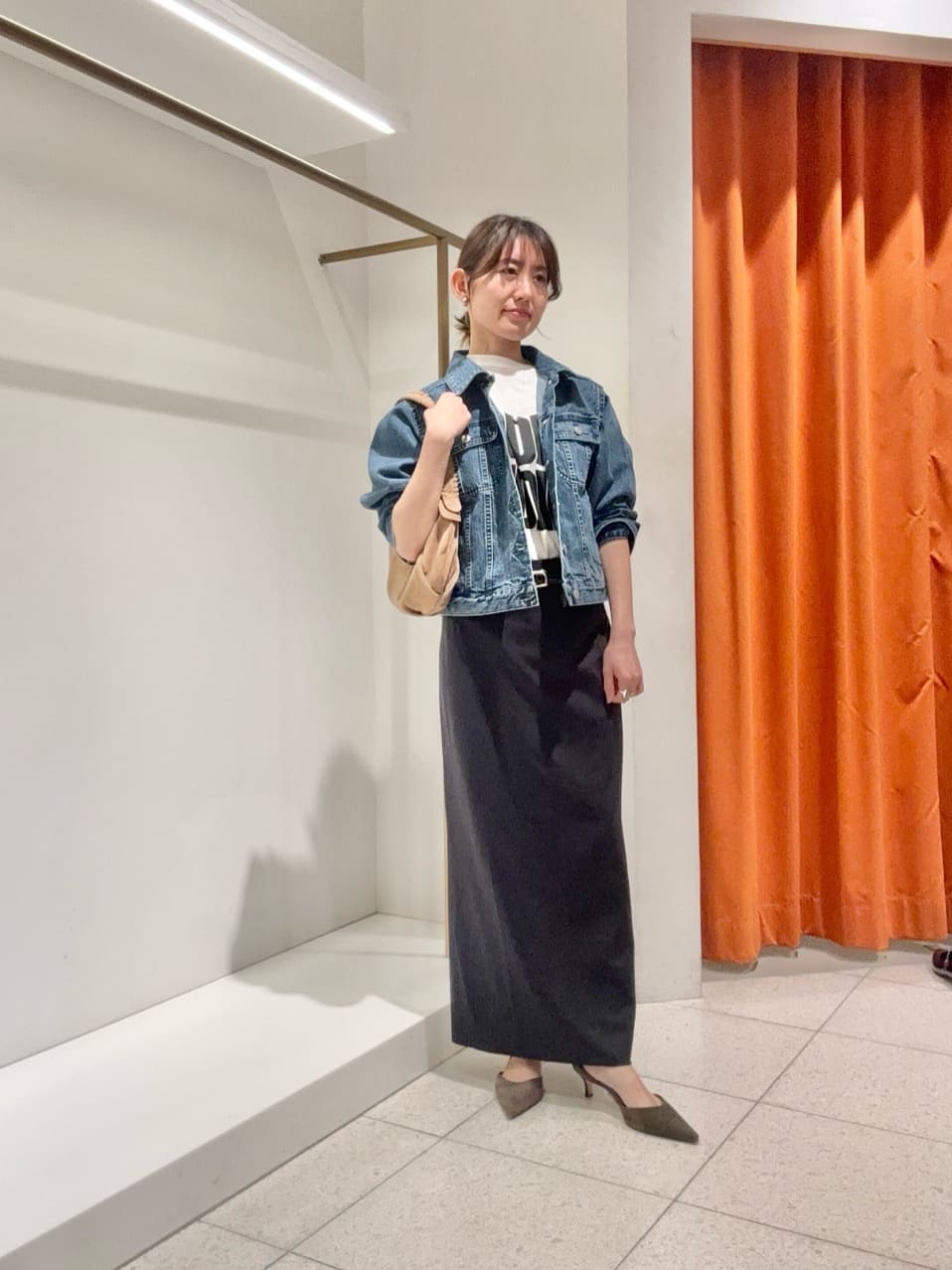 Whim Gazette | ジャージーIラインロングスカート | Rakuten Fashion