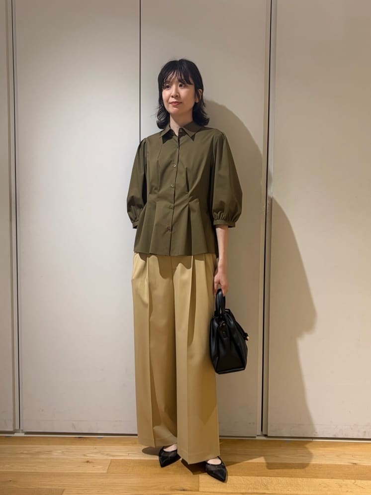 UNITED ARROWS green label relaxingのウエスト タック フレア シャツ 