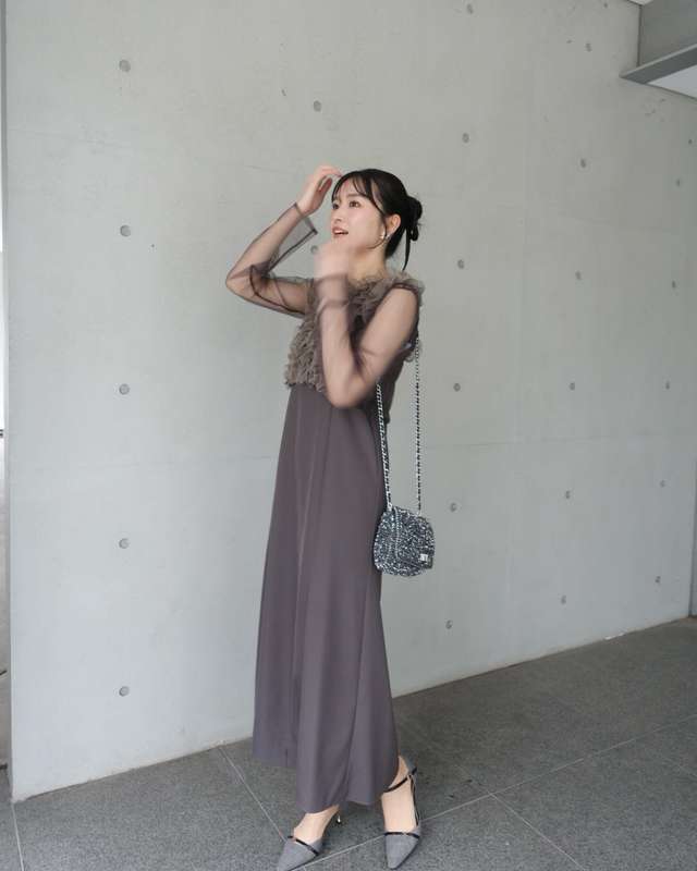 PourVous | 3点セットフリルボレロドレス 結婚式 パーティードレス